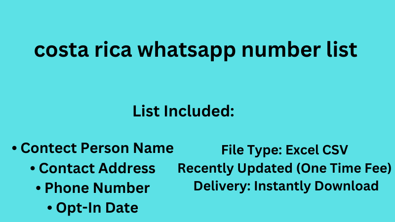 costa rica whatsapp number list